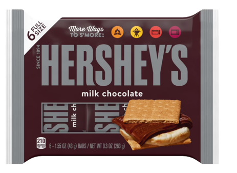 (image for) Hershey's Milk Choc Bars Full Size 6/1.55oz